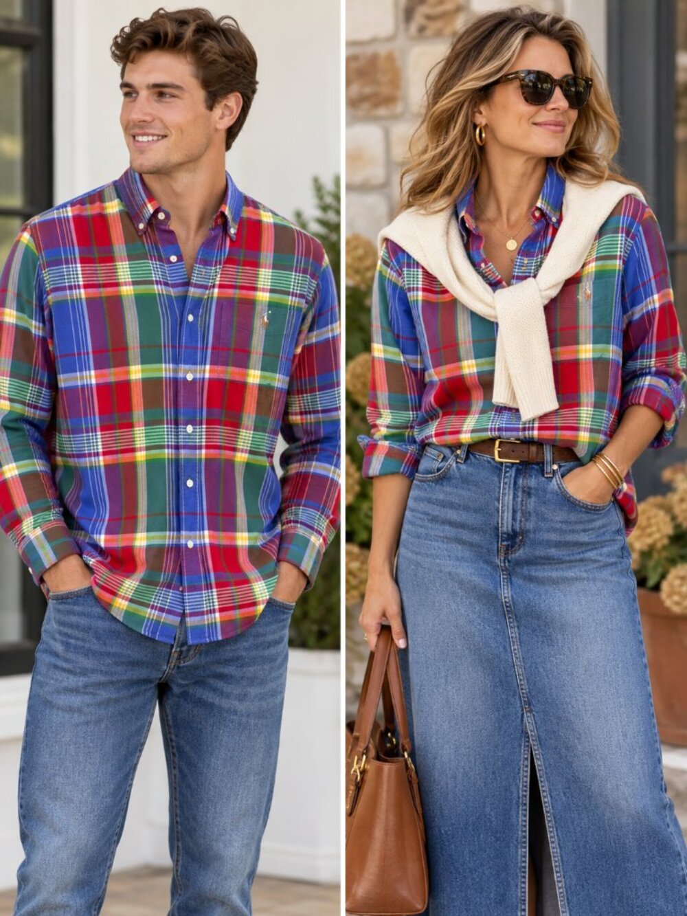 Polo Ralph Lauren Madras Plaid Shirt Men’s S Unisex Preppy Colorful Classic Fit